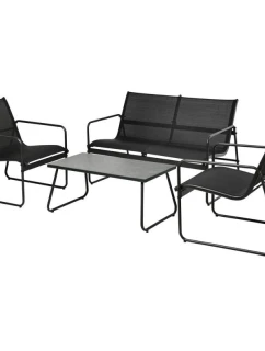 SADA ZÁHRADNÉHO NÁBYTKU 4 KUSY ČIERNA