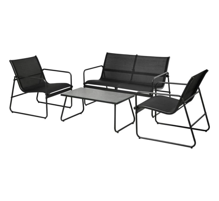 SADA ZÁHRADNÉHO NÁBYTKU 4 KUSY ČIERNA