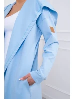 Dlhý kabát s kapucňou modrý Dlhý kabát s kapucňou modrý