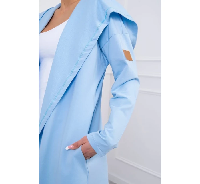 Dlhý kabát s kapucňou modrý Dlhý kabát s kapucňou modrý