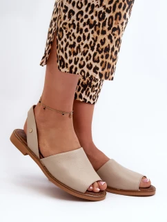 Kožené Sandály Bežové model 21661400 - Zazoo