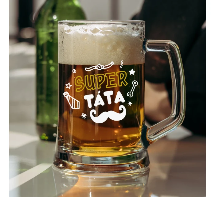 SUPER TÁTA - pivní sklenice 0,5 l SUPER TÁTA - pivní sklenice 0,5 l