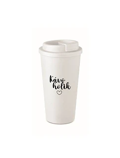 KAVOHOLIK - biely termohrnček 475 ml