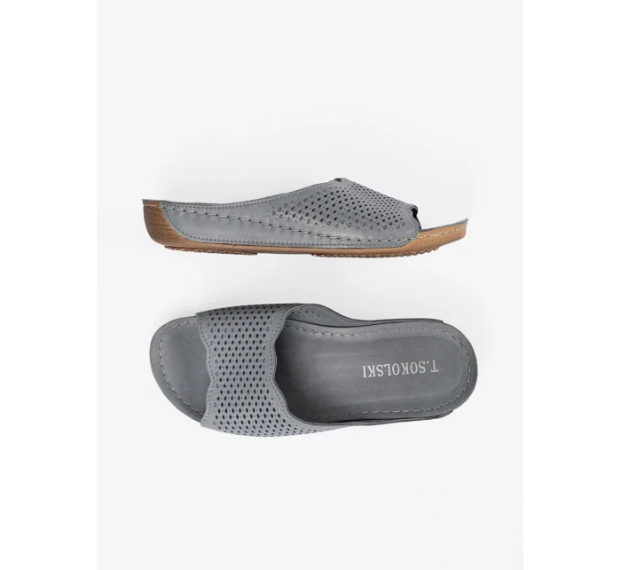 Luxusné dámske ponožky na plochom podpätku v šedej a striebornej farbe Luxusné dámske ponožky na plochom podpätku v šedej a striebornej farbe