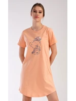 Dámská noční košile s krátkým rukávem Méďa s model 18728719 - Vienetta Dámská noční košile s krátkým rukávem Méďa s model 18728719 - Vienetta