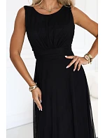 dlouhé maxi šaty s kulatým výstřihem – černé model 22294993 - numoco basic dlouhé maxi šaty s kulatým výstřihem – černé model 22294993 - numoco basic