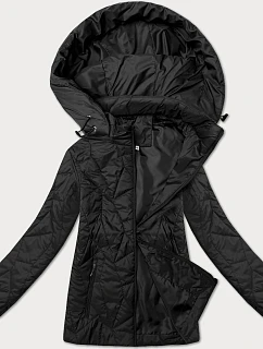 Černá dámská plus size bunda s odepínací kapucí model 20991188 - J.STYLE
