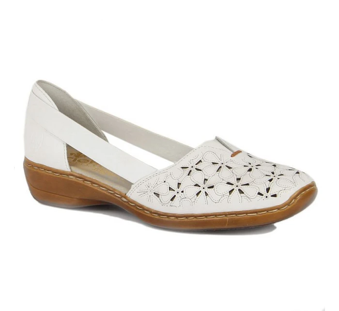 W bílá kožená polobotka model 22050397 - Rieker