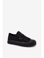 Materiałowe Trampki Damskie Na Platformie Big Star RR274775 Czarne