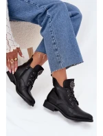 Nízké Dámské Boty Na Plochém Podpatku S Ozdobným Detalem Zateplené Černé model 21706593 - Boto Nízké Dámské Boty Na Plochém Podpatku S Ozdobným Detalem Zateplené Černé model 21706593 - Boto