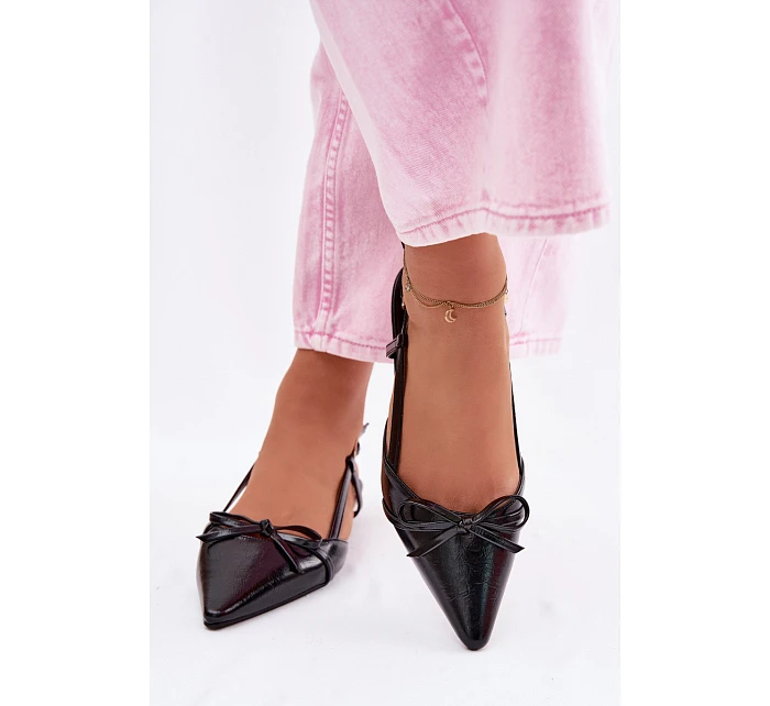 Dámské sandály z imitace kůže na nízkém podpatku Černé Jelmera