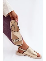 Kožené dámské nízké zlaté sandály Vinceza 86434