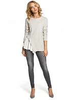 M333 Asymetrická vrstvená blúzka - svetlo šedá