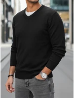 Pánský černý svetr s výstřihem do V Dstreet model 21993982 - FashionStreet Pánský černý svetr s výstřihem do V Dstreet model 21993982 - FashionStreet