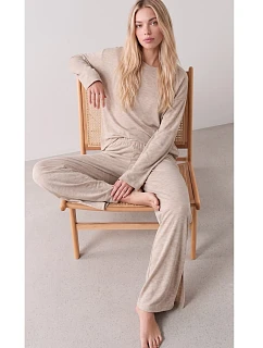 Pyžamo  dlouhé rukávy, velikosti béžové model 22543232 - Luna