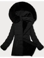 Dámska prešívaná zimná bunda S'west s kapucňou čierna (B8299-1)