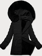 Dámska prešívaná zimná bunda S'west s kapucňou čierna (B8299-1)