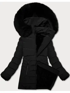 Dámska prešívaná zimná bunda S'west s kapucňou čierna (B8299-1)