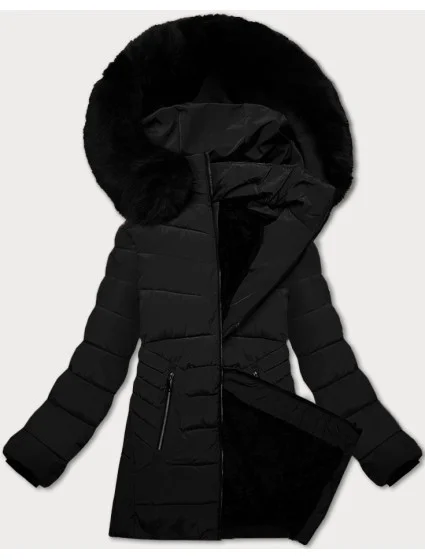 Dámska prešívaná zimná bunda S'west s kapucňou čierna (B8299-1)