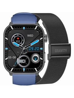 GRAVITY GT28-3 Pánske inteligentné hodinky s remienkom + náramok Navy Black