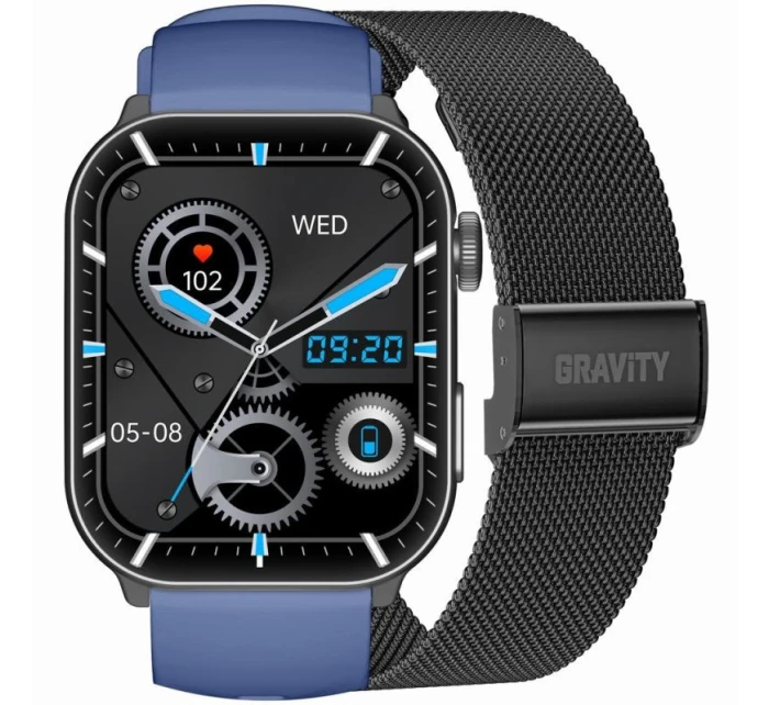 GRAVITY GT28-3 Pánske inteligentné hodinky s remienkom + náramok Navy Black GRAVITY GT28-3 Pánske inteligentné hodinky s remienkom + náramok Navy Black