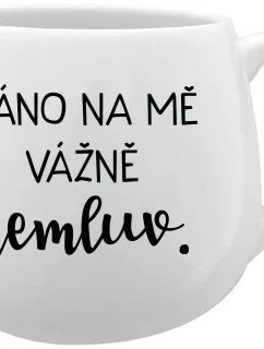 RÁNO NA MĚ VÁŽNĚ NEMLUV. - bílý keramický hrníček 300 ml