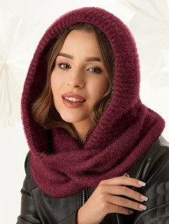 Dámska mikina s kapucňou Chimney 48-495 Burgundy - AJS