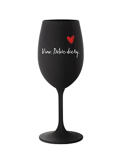 černá sklenice na víno 350 ml model 22025178 - Giftela