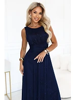 dlouhé maxi šaty s a kulatým výstřihem – tmavě modré model 22275586 - numoco basic dlouhé maxi šaty s a kulatým výstřihem – tmavě modré model 22275586 - numoco basic