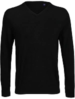Men Pánský svetr s výstřihem do V deep black model 22500670 - NEOBLU Men Pánský svetr s výstřihem do V deep black model 22500670 - NEOBLU