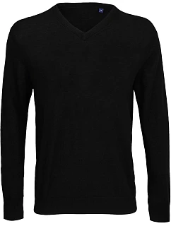 Men Pánský svetr s výstřihem do V deep black model 22500670 - NEOBLU