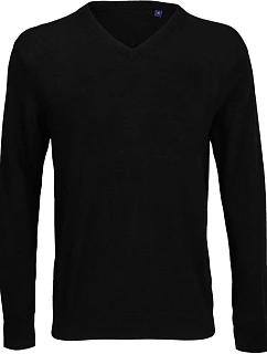 Men Pánský svetr s výstřihem do V deep black model 22500670 - NEOBLU