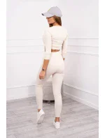 Pruhovaná souprava světle béžová Pruhovaná souprava světle béžová