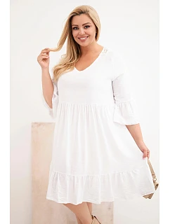 Dámske šaty nadmernej veľkosti z viskózy s lemovaním Azura White