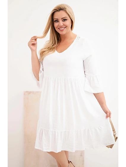 Dámske šaty nadmernej veľkosti z viskózy s lemovaním Azura White