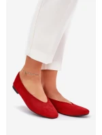 Klasické Baletky Z Eko Semiše Červené model 21687300 - Boto