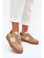 Zamszowe Sneakersy Damskie Daniel Lopez Just Dare SS2D4022 Beżowe