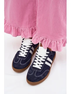 Zazoo N1068 Semišové Nízké Dámské Tenisky Tmavě Modré