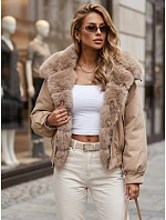 Krótka kurtka damska z  beżowa model 22341035 - FashionStreet