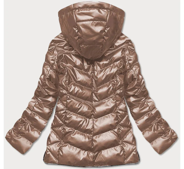 Svetlo hnedá prešívaná bunda pre prechodné obdobie (BR9790-46)