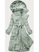 Klasický dámský prošívaný kabát v pistáciové barvě model 17658097 - Ann Gissy Klasický dámský prošívaný kabát v pistáciové barvě model 17658097 - Ann Gissy