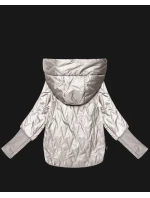 Dámska tenká bunda s pletenými rebrovanými manžetami Goodlookin light beige (B8575-9)