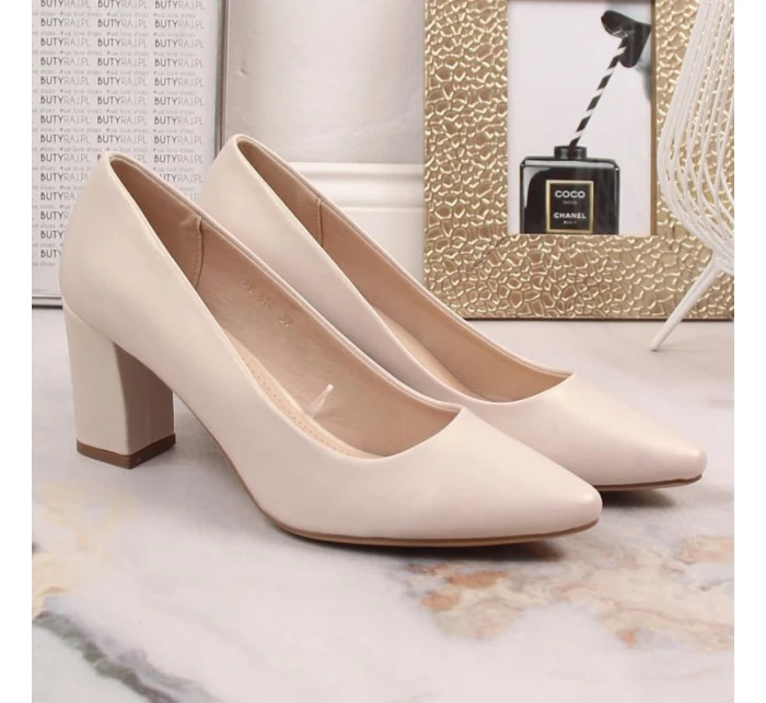 Sergio Leone W SK403C béžové perlové lodičky na podpätku Sergio Leone W SK403C béžové perlové lodičky na podpätku