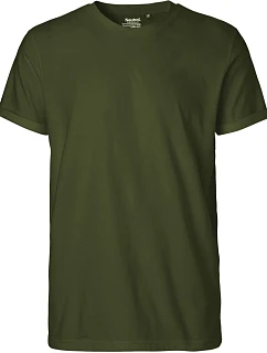 O Pánské bio tričko s ohrnutými rukávy military model 22504531 - Neutral