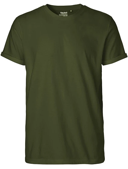 Neutral O 60012 Pánske bio tričko s vyhrnutými rukávmi 77.6012 military Neutral O 60012 Pánske bio tričko s vyhrnutými rukávmi 77.6012 military