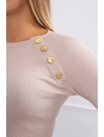 Blúzka s ozdobnými gombíkmi béžová Blúzka s ozdobnými gombíkmi béžová