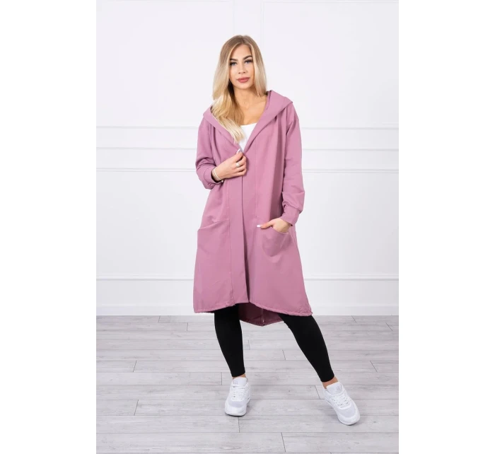 Tmavě růžová bunda oversize s kapucí
