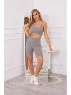 Športový set top + legíny šedá