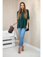 Halenka s prodlouženým zadním dílem tmavě zelená