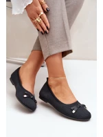 Siateczkowe Baleriny Z Kokardką Czarne Bianila Siateczkowe Baleriny Z Kokardką Czarne Bianila